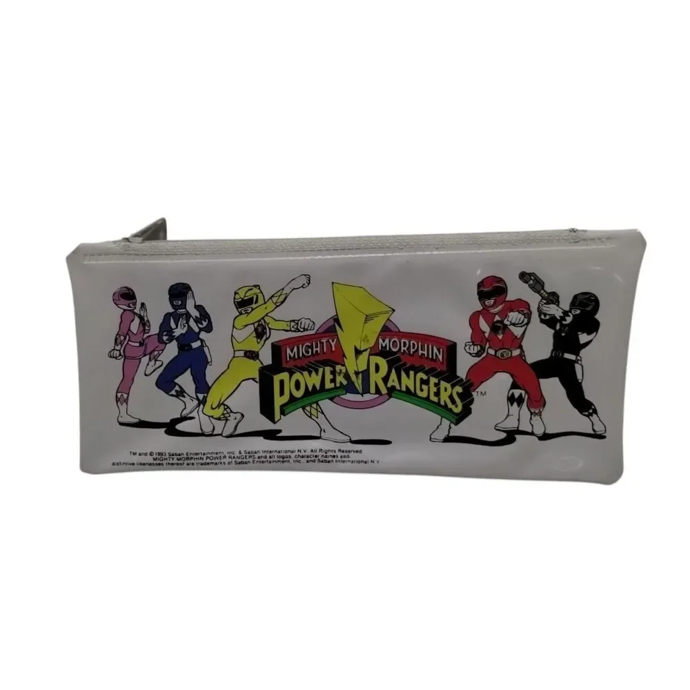Vintage 1993 Mighty Morphin Power Rangers Saban Pencil/Pen Case Zipper Bag Pouch